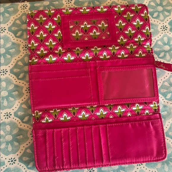 Vera Bradley Pink and Green Quilted wallet - Picture 2 of 6